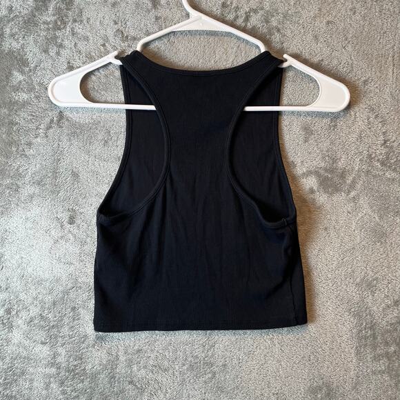 Vintage GUESS Black Ribbed Cropped Tank‎ Top Y2K Streetwear Size XS Baddie - Picture 3 of 5
